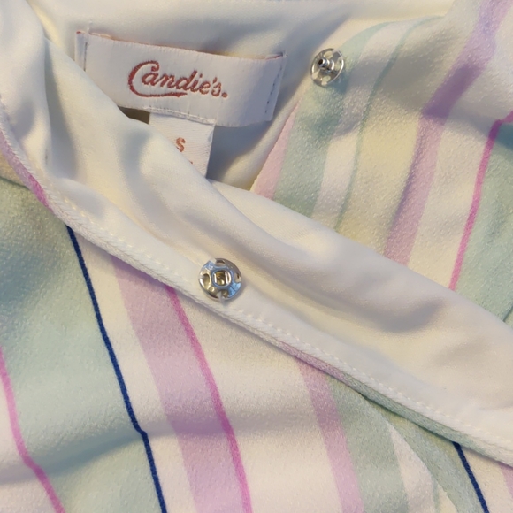 Pastel Wrap Front Striped Romper - Picture 7 of 7